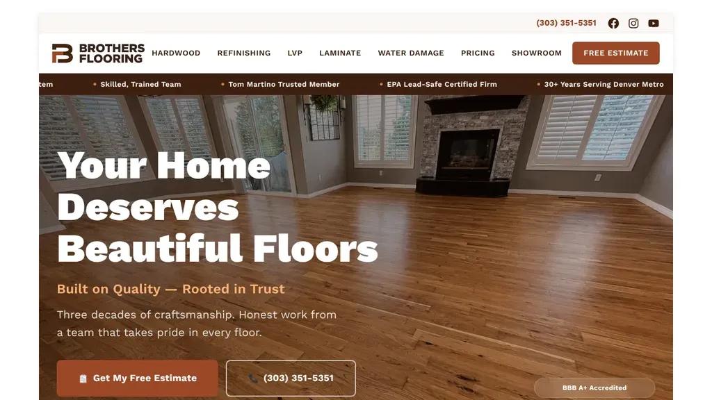 Brothers Flooring Refinishing website