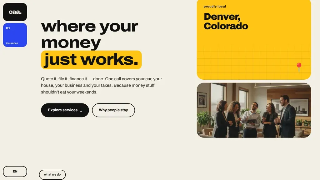 CAA Financial sitio web