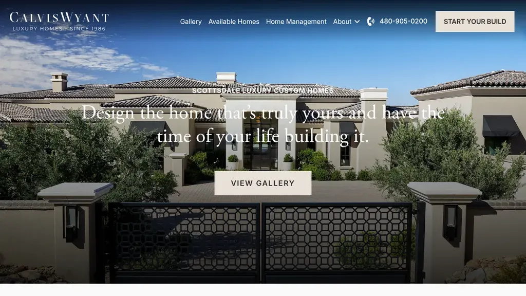 Calvis Wyant Luxury Homes sitio web