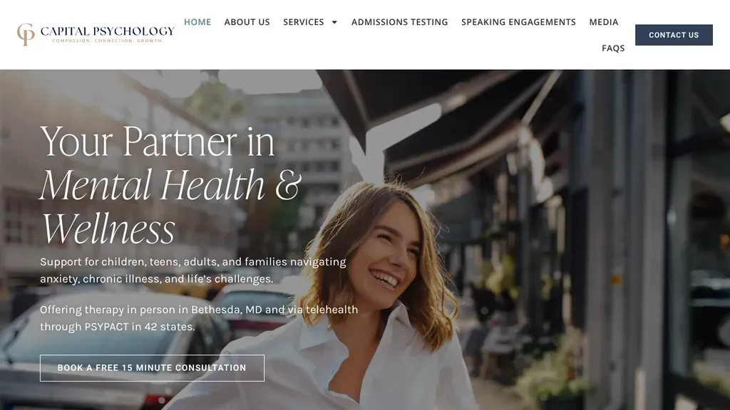 Capital Psychology sitio web