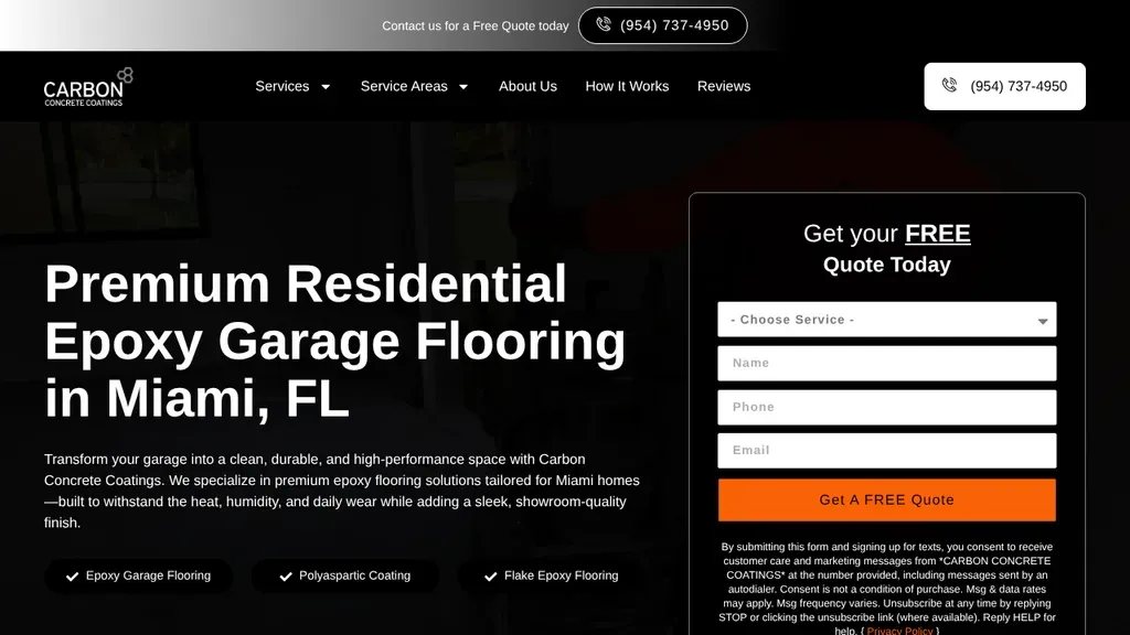 Carbon Concrete Coatings website