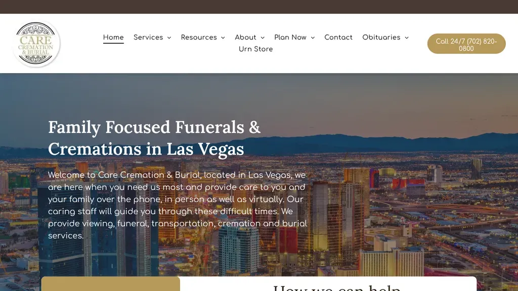 Care Cremation & Burial sitio web