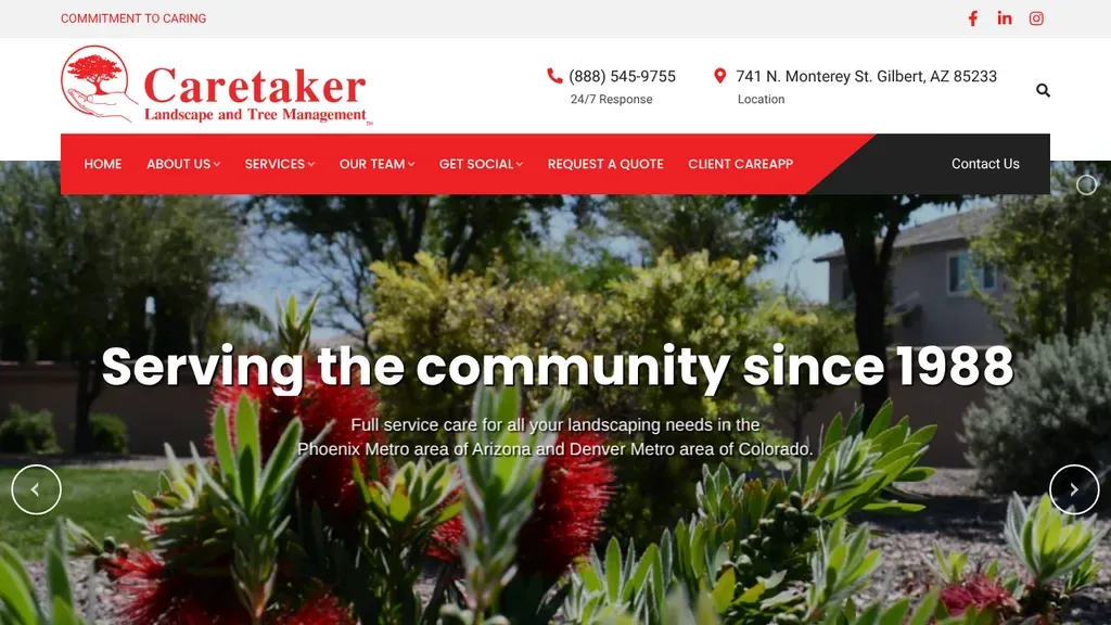 Caretaker Landscape and Tree Management sitio web