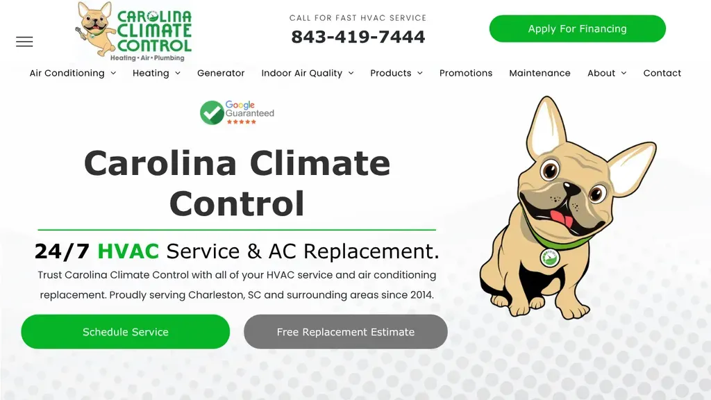 Carolina Climate Control sitio web
