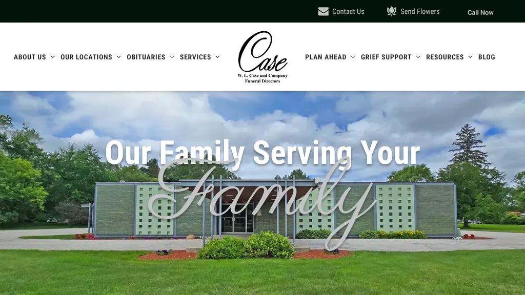 Case Funeral Home sitio web