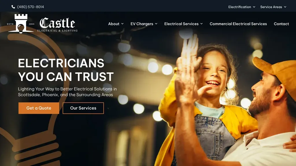 Castle Electrical & Lighting sitio web