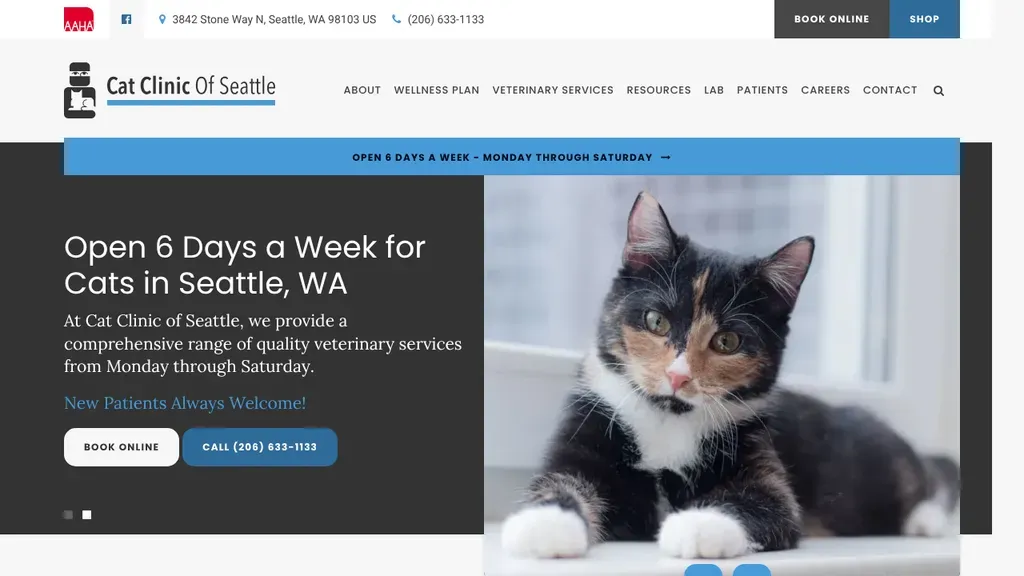 Cat Clinic of Seattle website