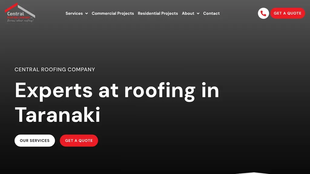 Central Roofing sitio web