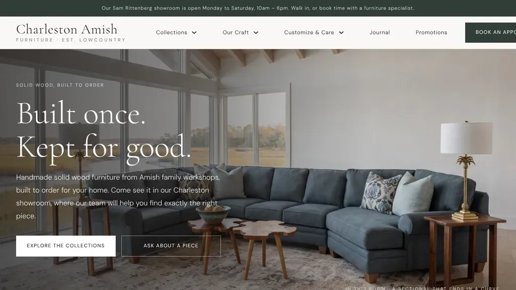 Charleston Amish Furniture sitio web