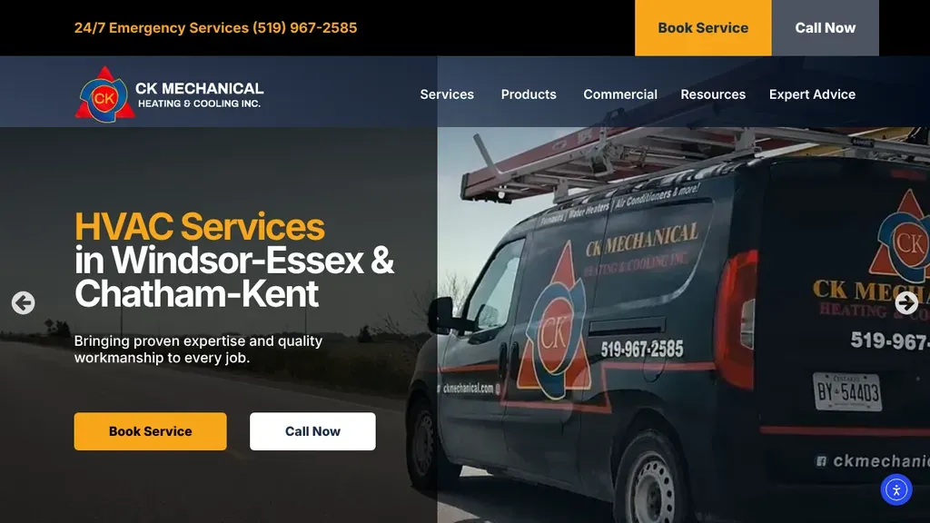 CK Mechanical Heating and Cooling sitio web