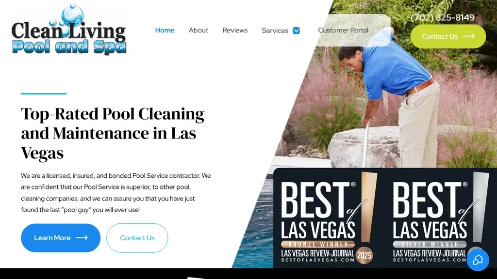 Clean Living Pool and Spa sitio web