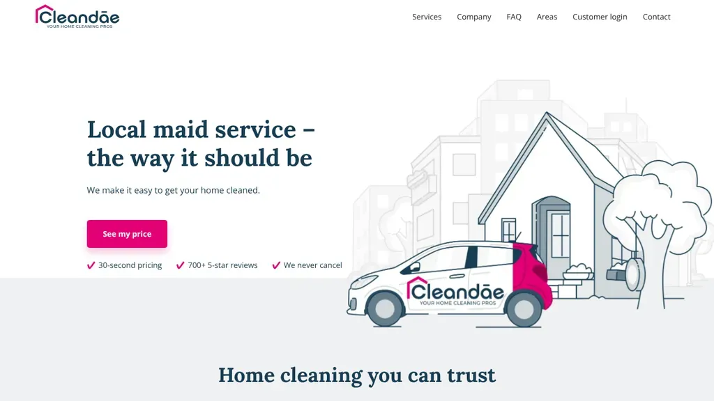 Cleandae Home Cleaning sitio web