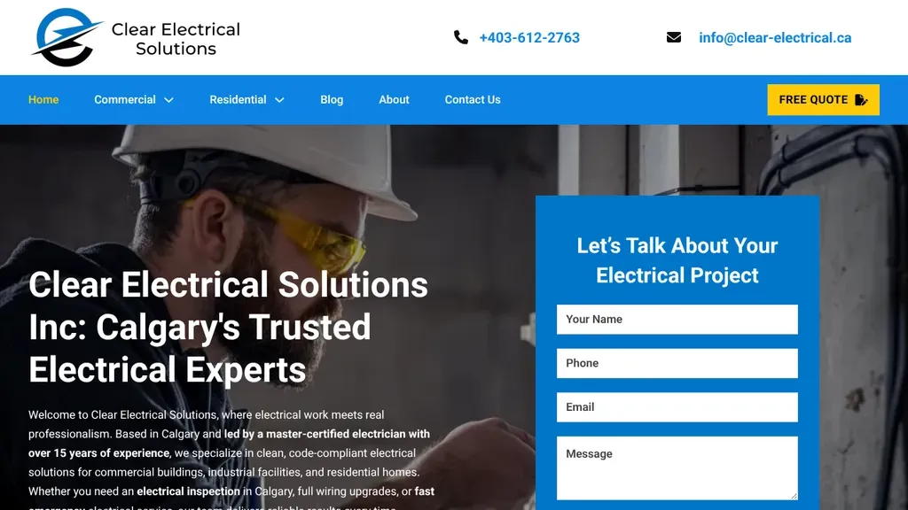 Clear Electrical Solutions sitio web