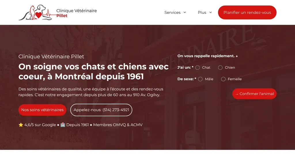 Clinique Vétérinaire Pillet website