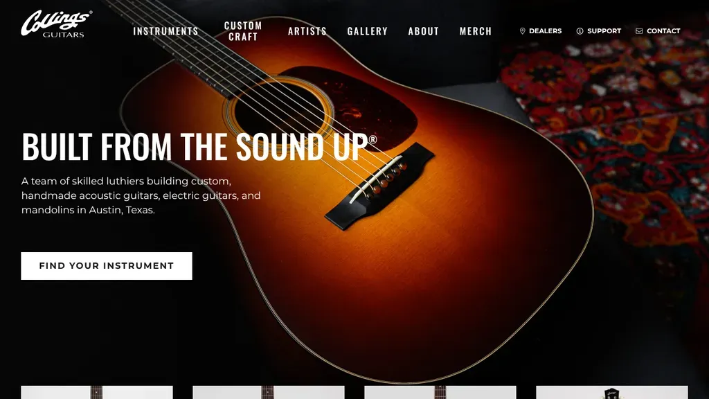 Collings Guitars website
