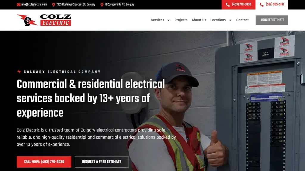 Colz Electric sitio web