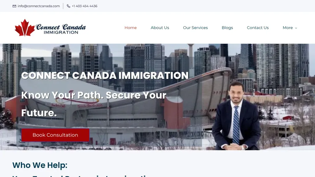 Connect Canada Immigration Services sitio web