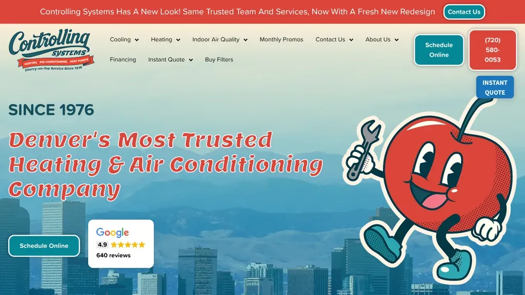 Controlling Systems Heating, AC, and Electrical Repair sitio web