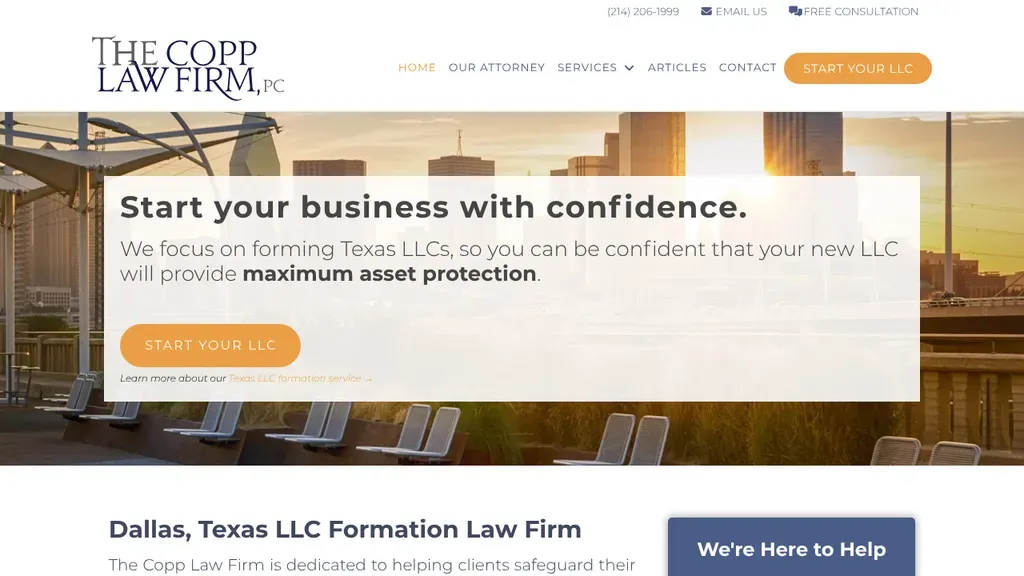 Copp Law Firm sitio web