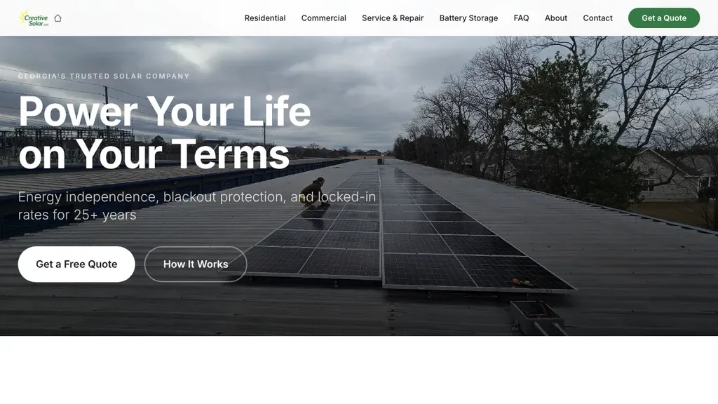 Creative Solar USA sitio web
