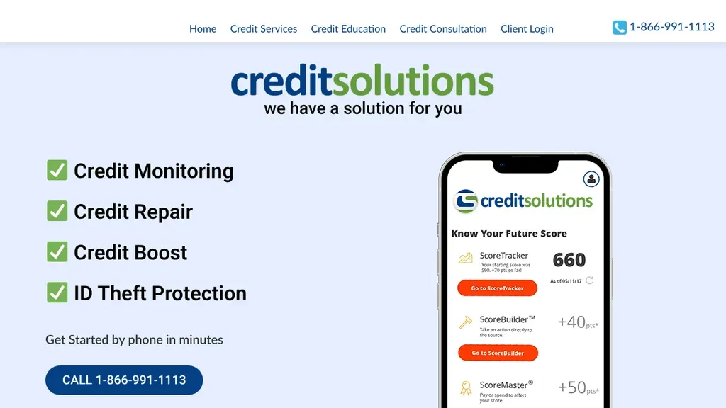 Credit Solutions sitio web
