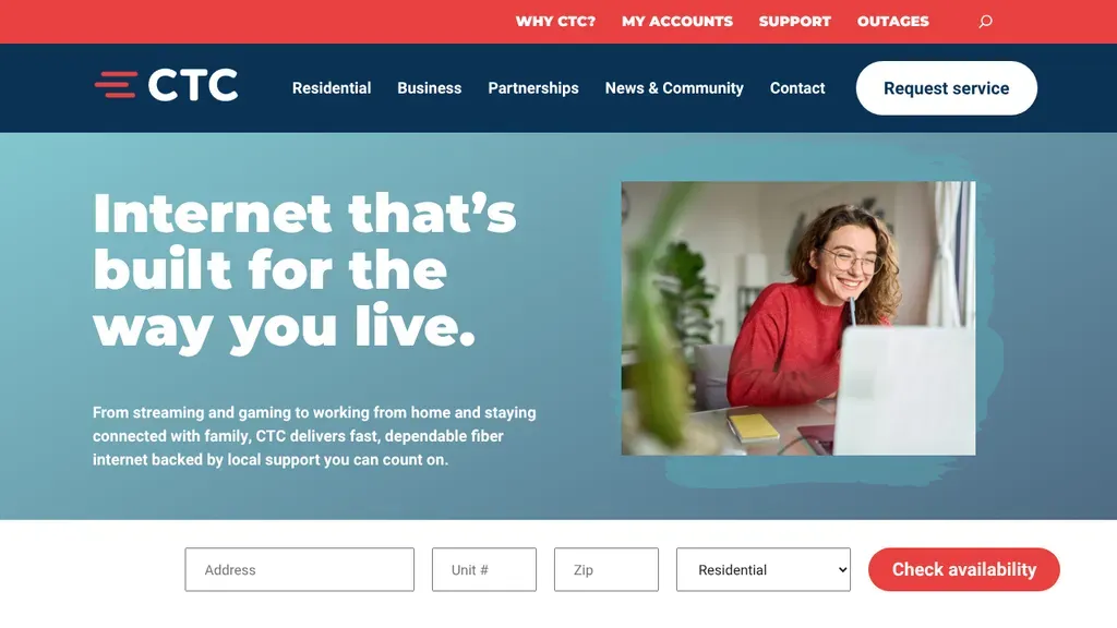 CTC (Consolidated Telephone Company) sitio web