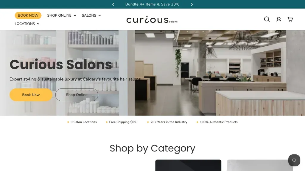Curious Salons website