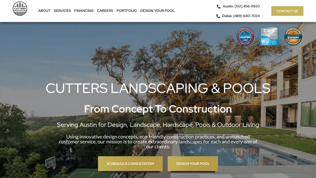 Cutters Landscaping sitio web