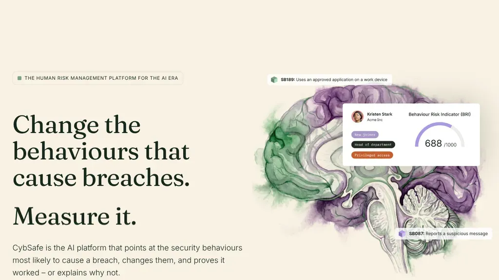 Cyb Safe sitio web