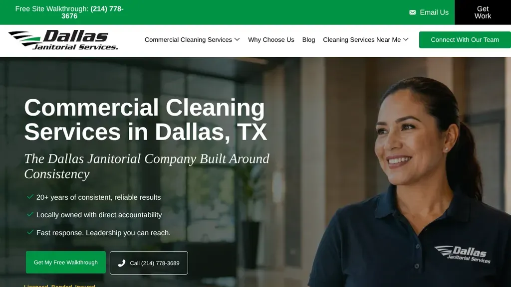 Dallas Janitorial Services sitio web