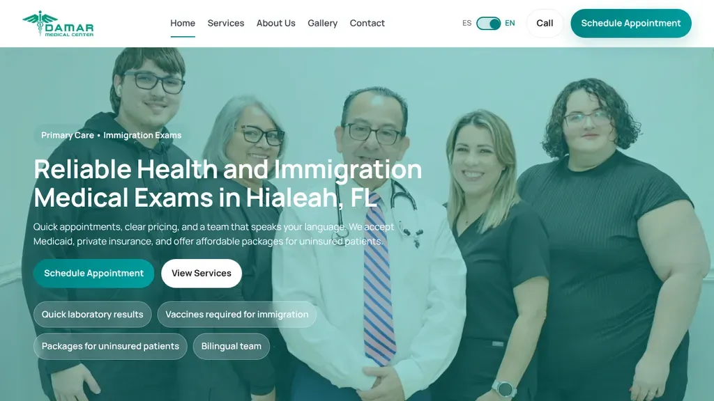 Damar Medical Center sitio web
