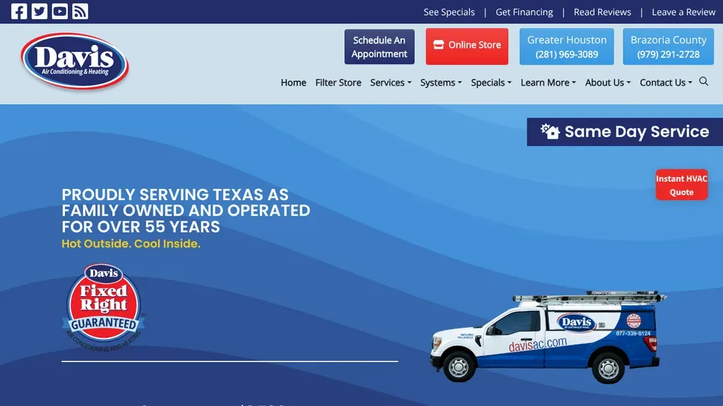 Davis Air Conditioning & Heating sitio web