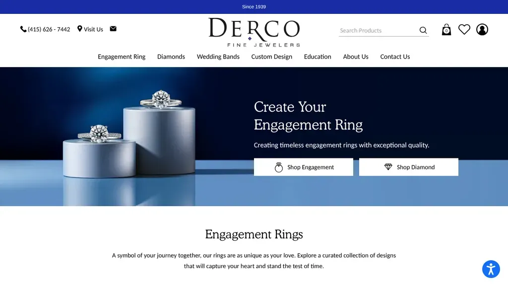 Derco Fine Jewelers sitio web