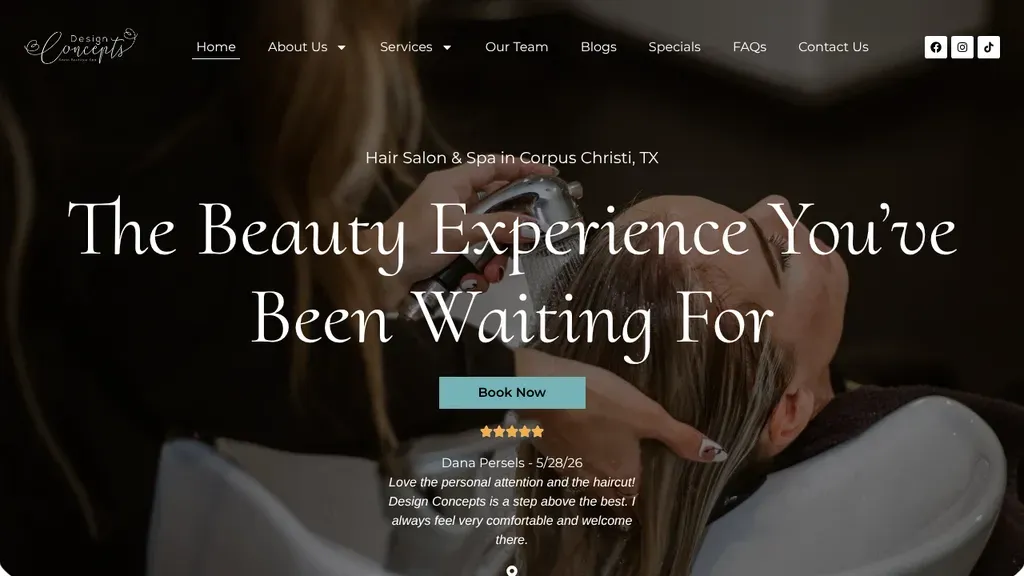 Design Concepts Salon Boutique Spa website