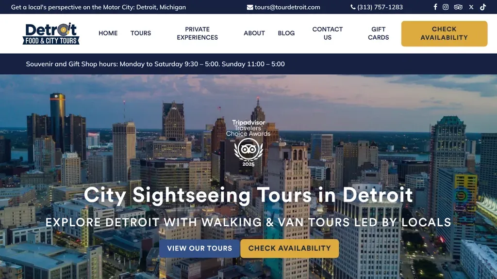 Detroit Food and City Tours sitio web