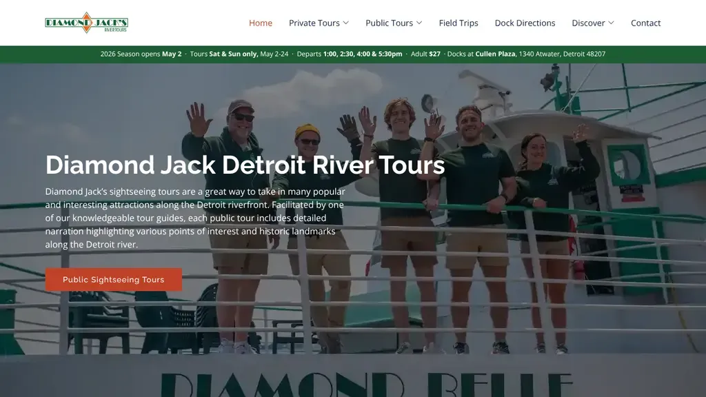 Diamond Jack's River Tours sitio web