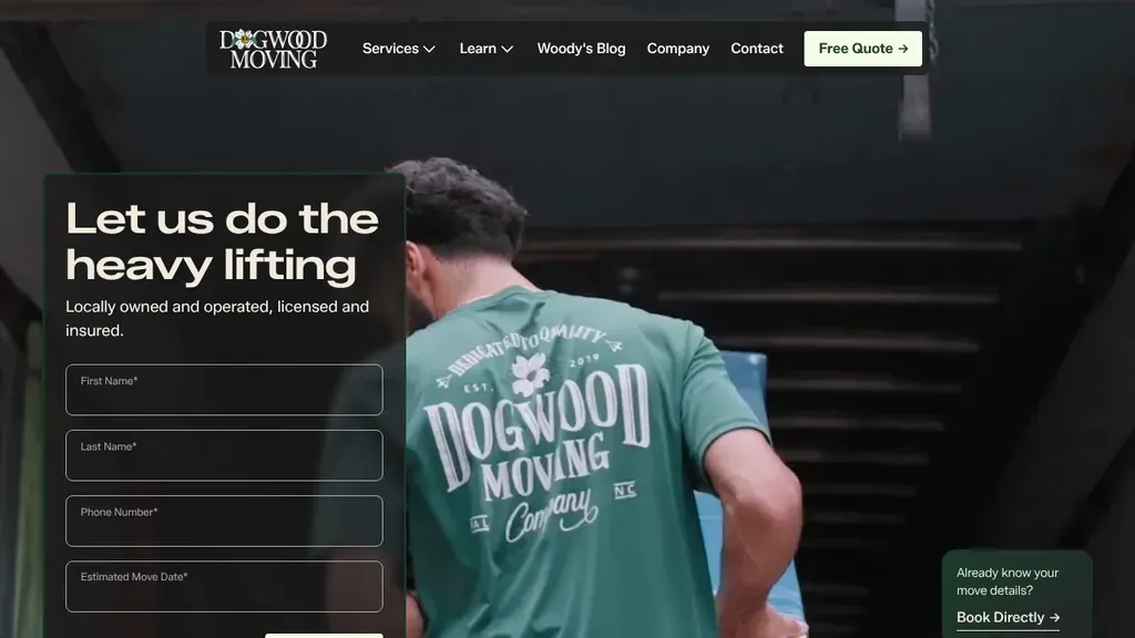 Dogwood Moving sitio web