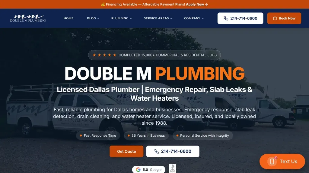 Double M Plumbing sitio web