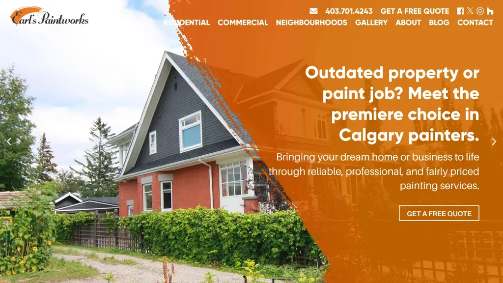 Earl's Paintworks sitio web