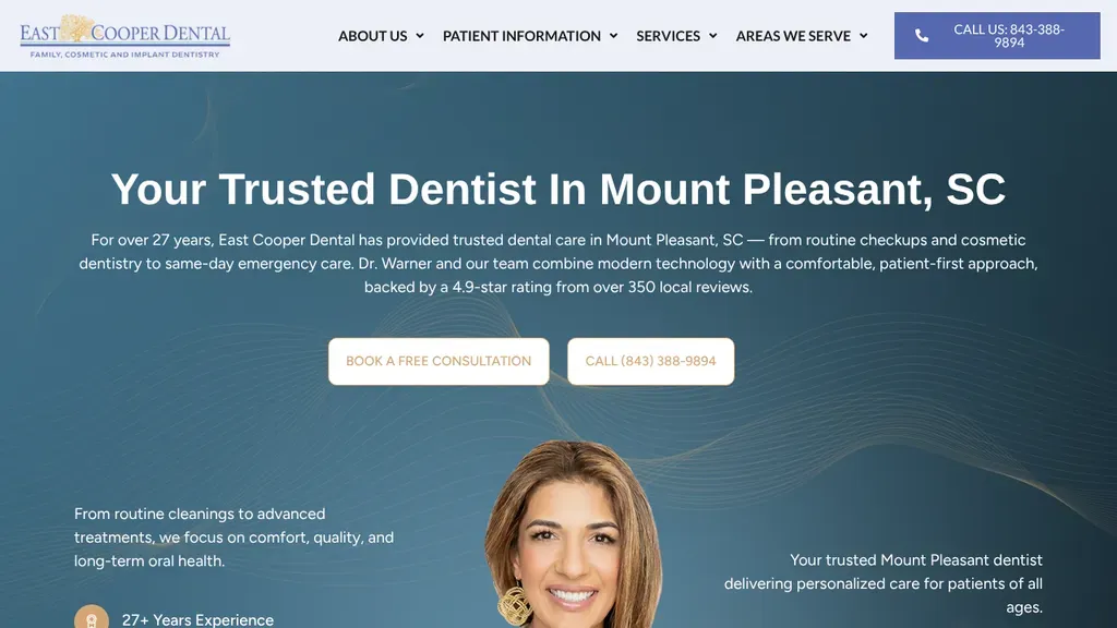 East Cooper Dental, James W Warner, DMD sitio web