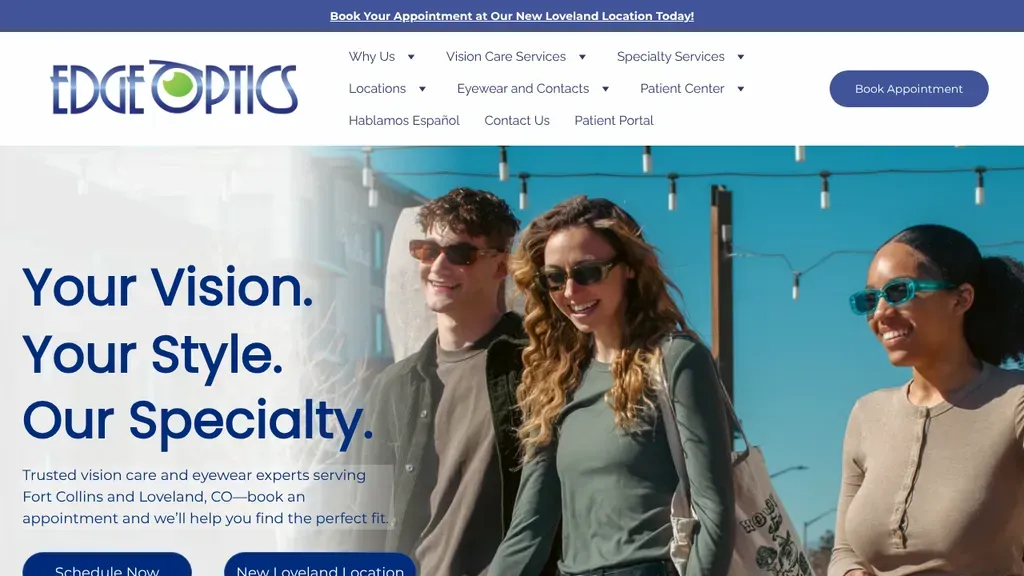 Edge Optics sitio web