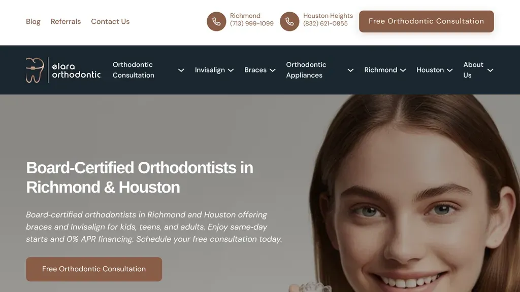 Elara Orthodontics sitio web