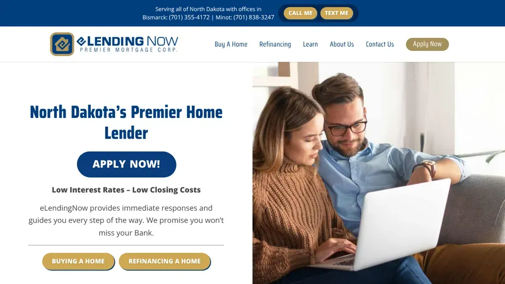 eLendingNow sitio web