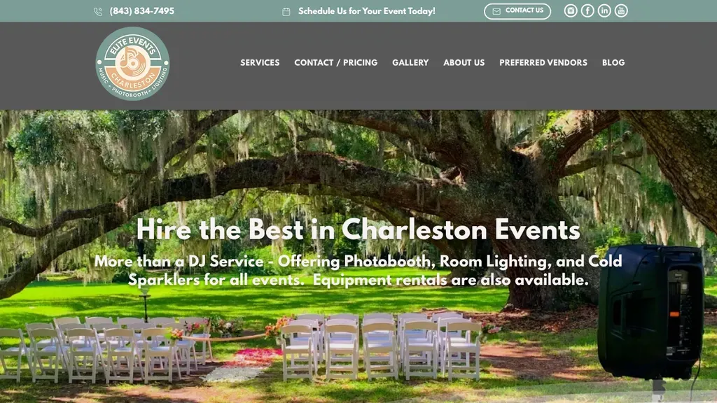 Elite Events Charleston sitio web