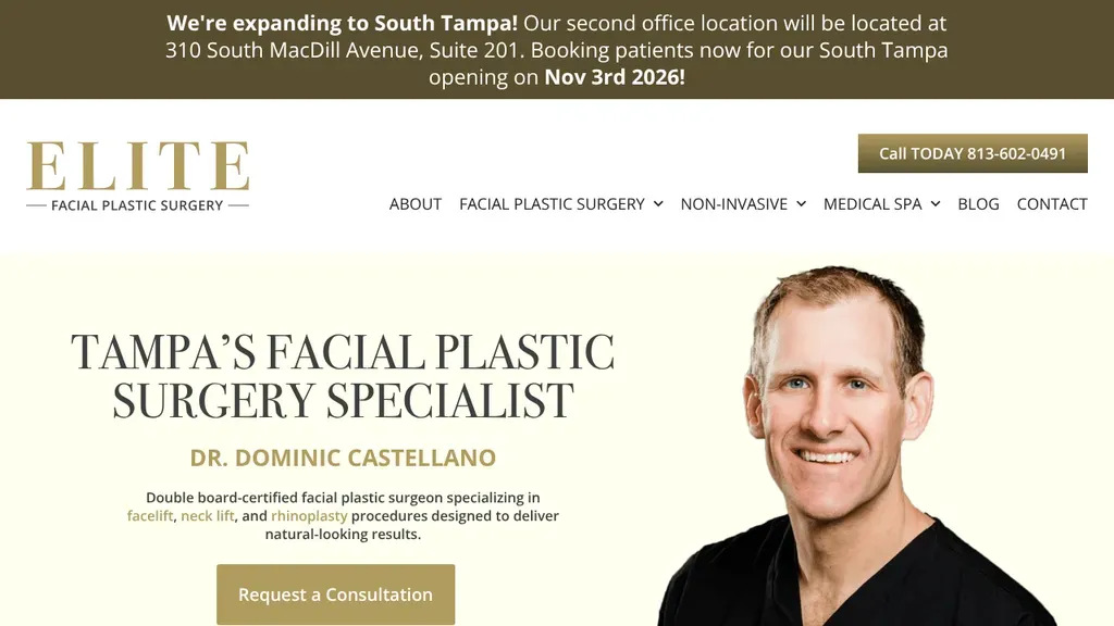 Elite Facial Plastic Surgery: Dr. Dominic M. Castellano sitio web