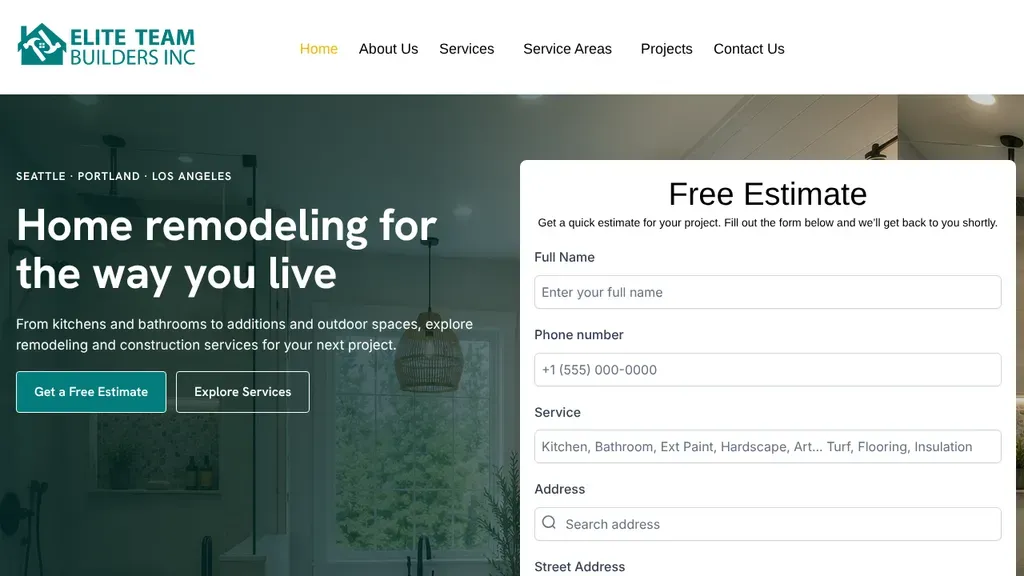 Elite Team Builders sitio web