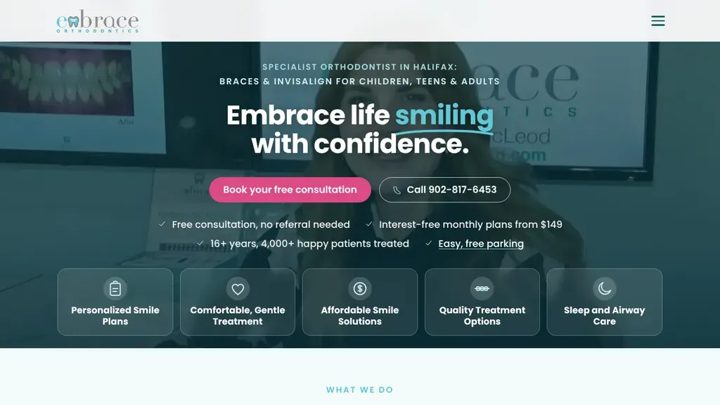 Embrace Orthodontics sitio web