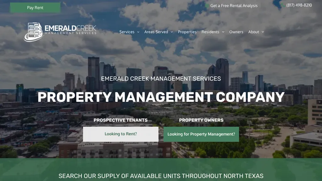 Emerald Creek Management Services website