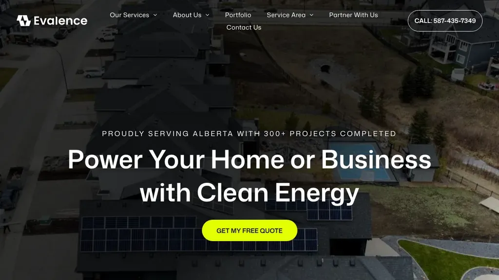 Evalence Renewables sitio web