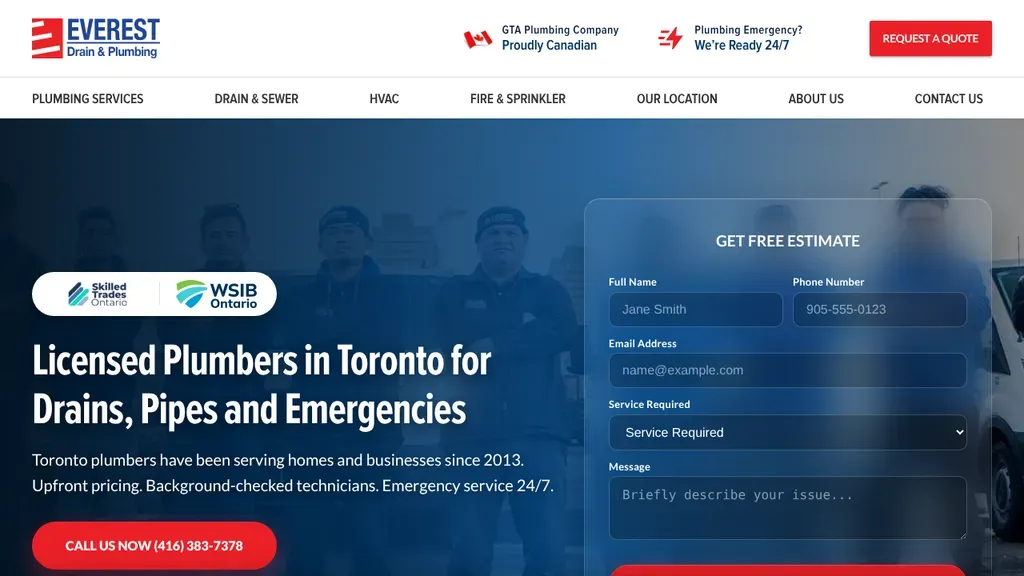 Everest Plumbing sitio web